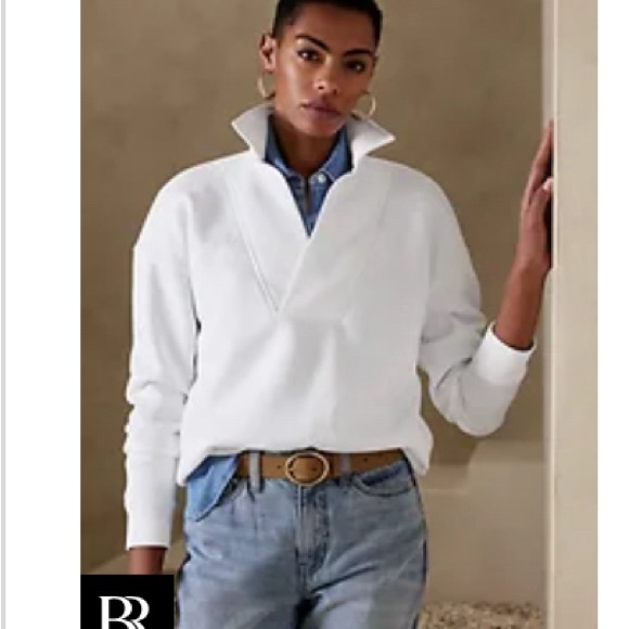 Banana Republic Factory Fleece Polo Sweatshirt - Picture 5 of 5